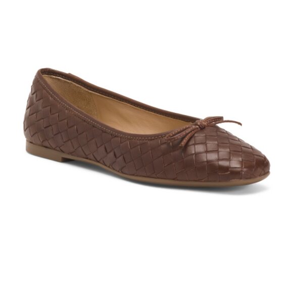 BERNARDO Made In Brazil Leather Gwynn Woven Ballerina Flats - Picture 1 of 3
